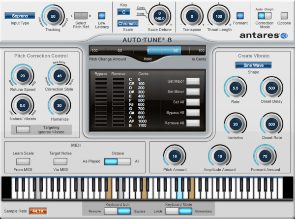 第七课 电音插件Antares Autotune-自动颤音1