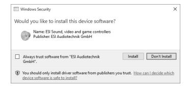 ESI U168XT 24bit外置声卡-驱动安装篇