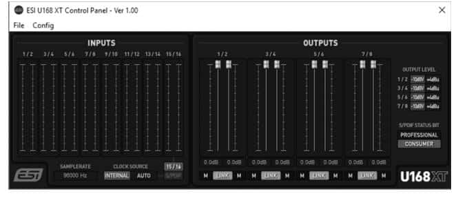ESI U168XT 24bit外置声卡-驱动控制面板介绍